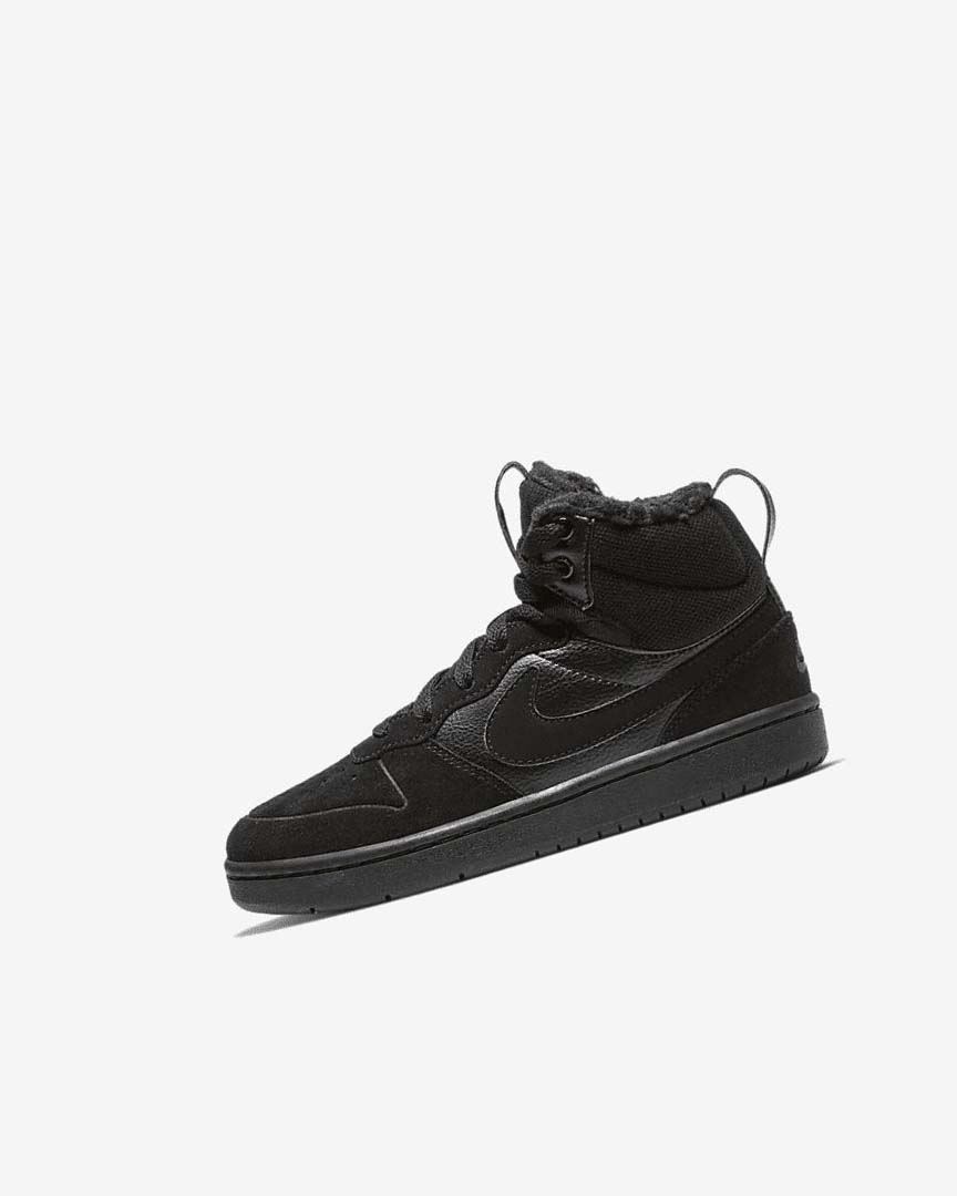 Botas Nike Court Borough Mid 2 Niño Negras Negras Negras | AR2341