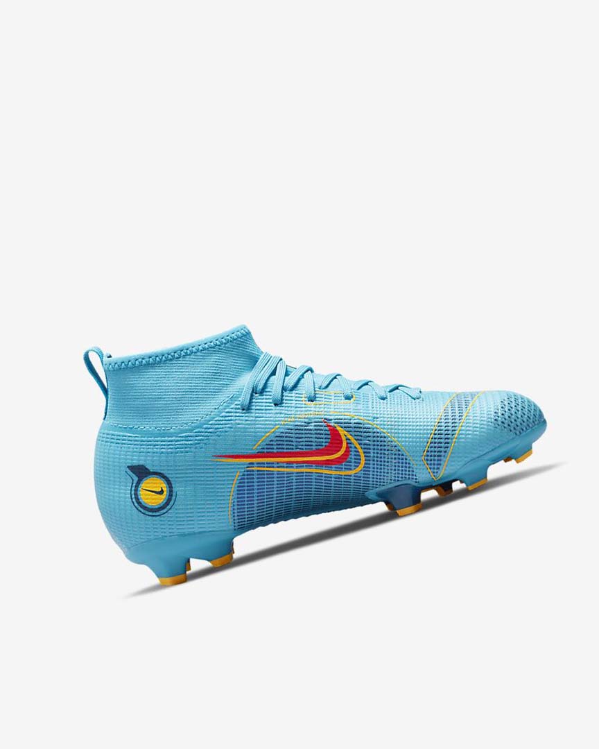 Botas de Futbol Nike Jr. Mercurial Superfly 8 Pro FG Niña Azules Naranjas | AR2601