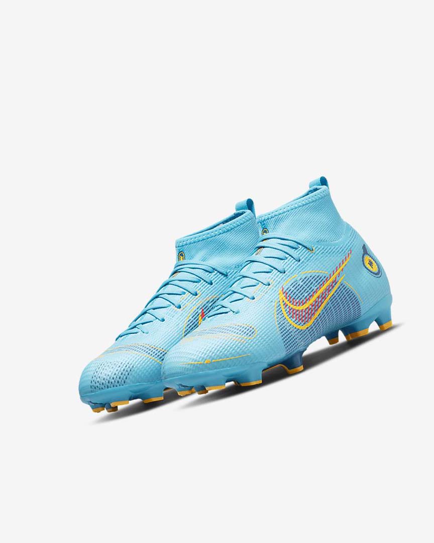 Botas de Futbol Nike Jr. Mercurial Superfly 8 Pro FG Niña Azules Naranjas | AR2601