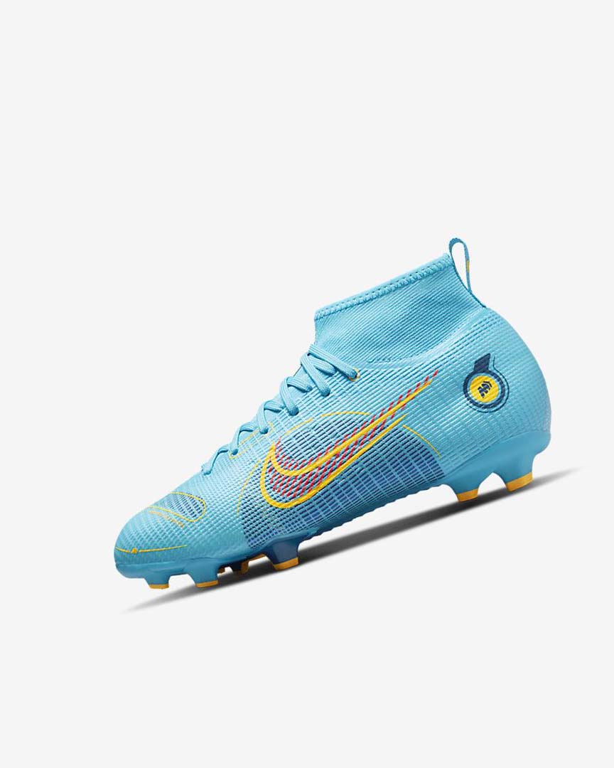 Botas de Futbol Nike Jr. Mercurial Superfly 8 Pro FG Niña Azules Naranjas | AR2601