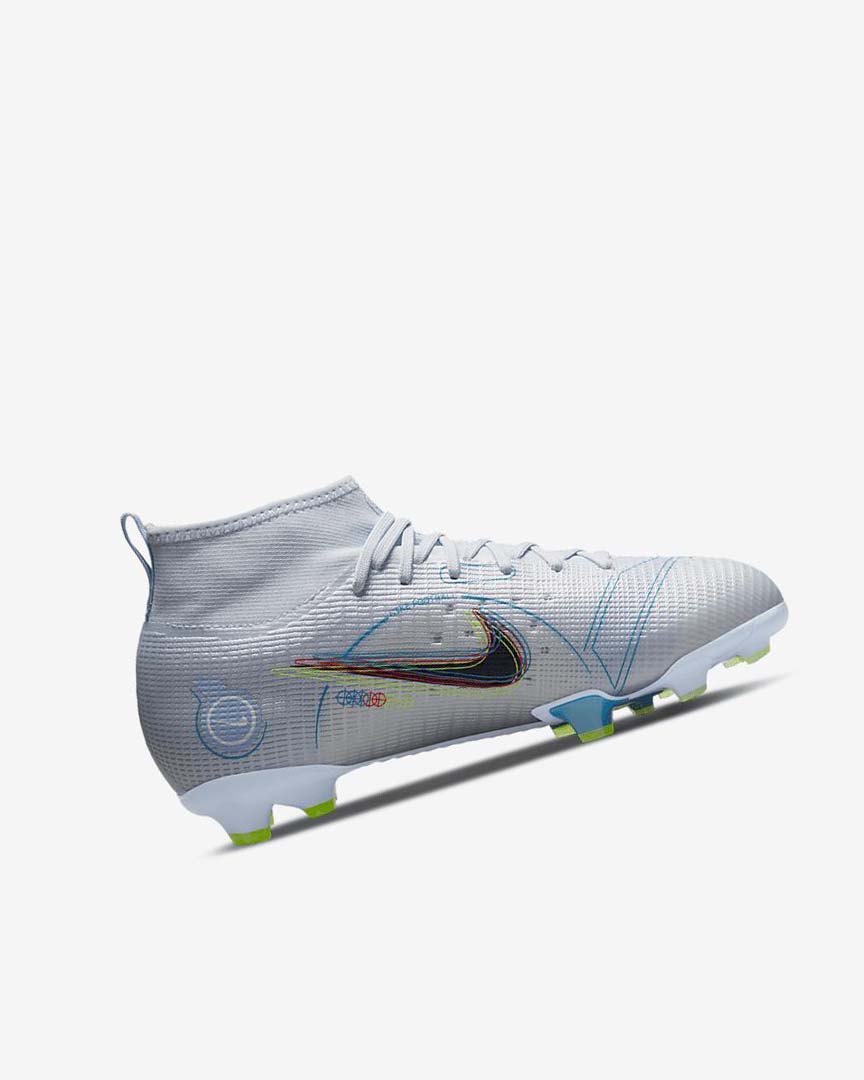 Botas de Futbol Nike Jr. Mercurial Superfly 8 Pro FG Niña Gris Azules Claro Azules | AR3089