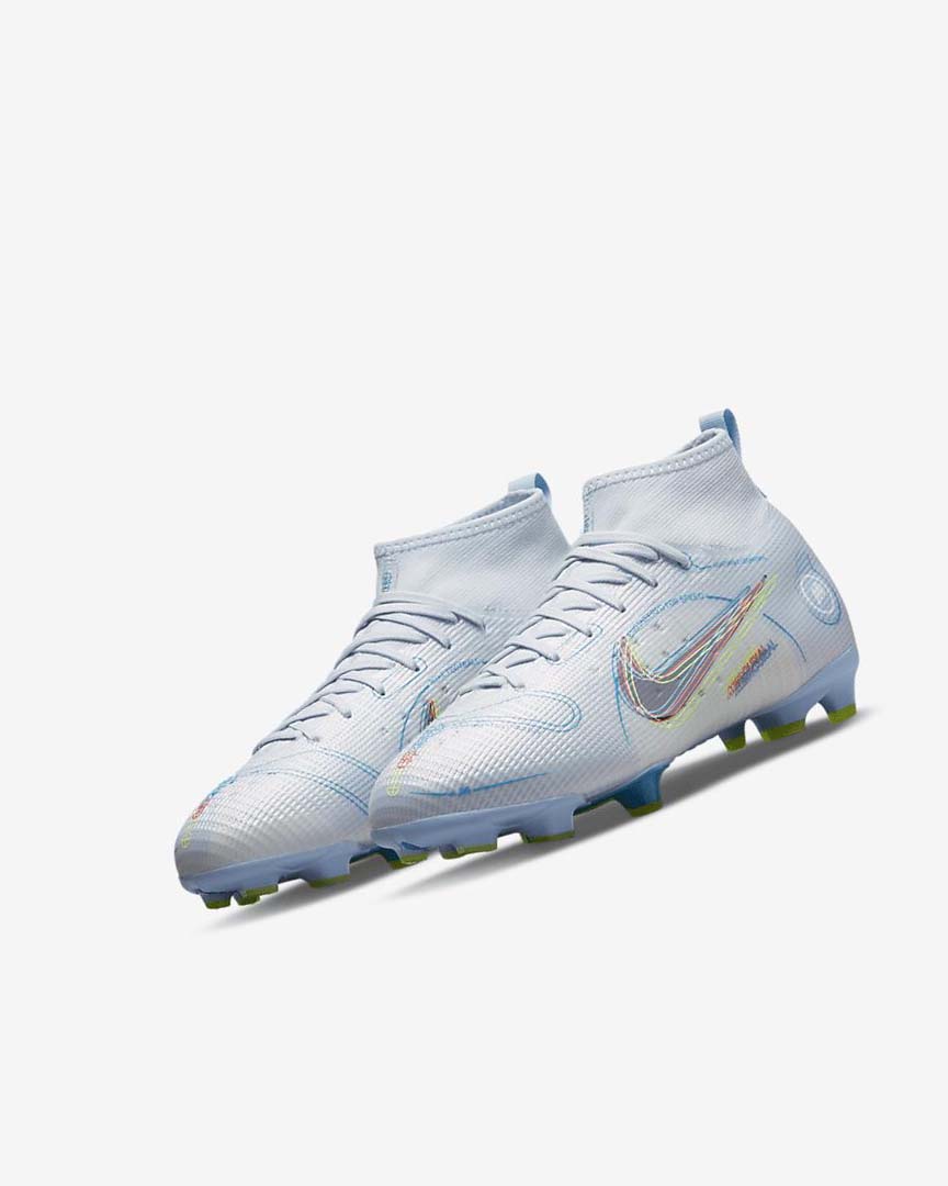 Botas de Futbol Nike Jr. Mercurial Superfly 8 Pro FG Niña Gris Azules Claro Azules | AR3089