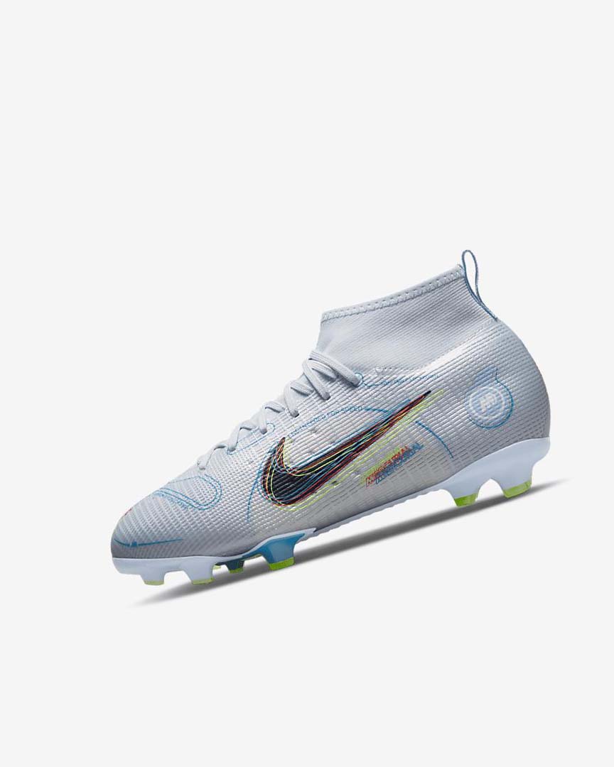 Botas de Futbol Nike Jr. Mercurial Superfly 8 Pro FG Niña Gris Azules Claro Azules | AR3089