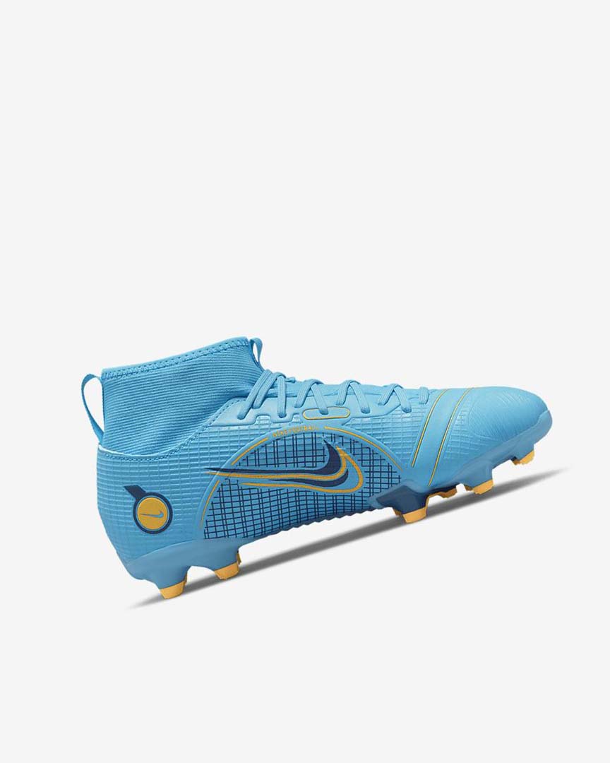 Botas de Futbol Nike Jr. Mercurial Superfly 8 Academy MG Niña Azules Naranjas | AR5016