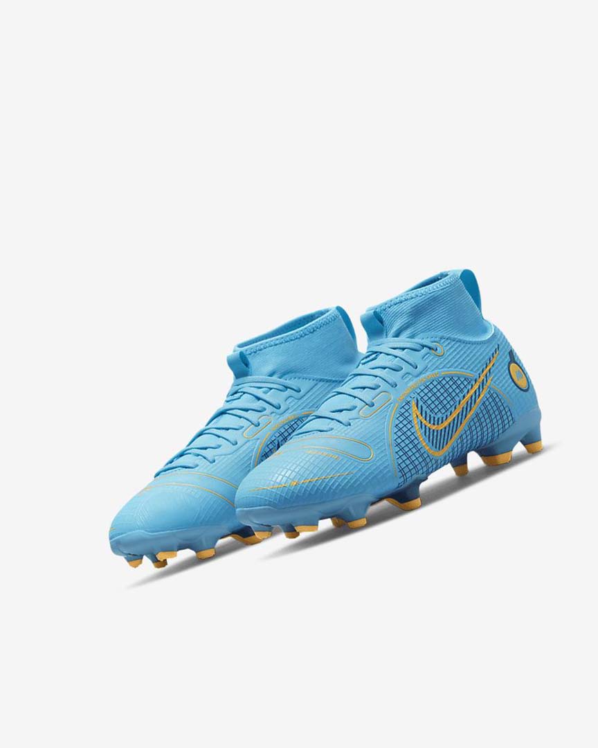 Botas de Futbol Nike Jr. Mercurial Superfly 8 Academy MG Niña Azules Naranjas | AR5016