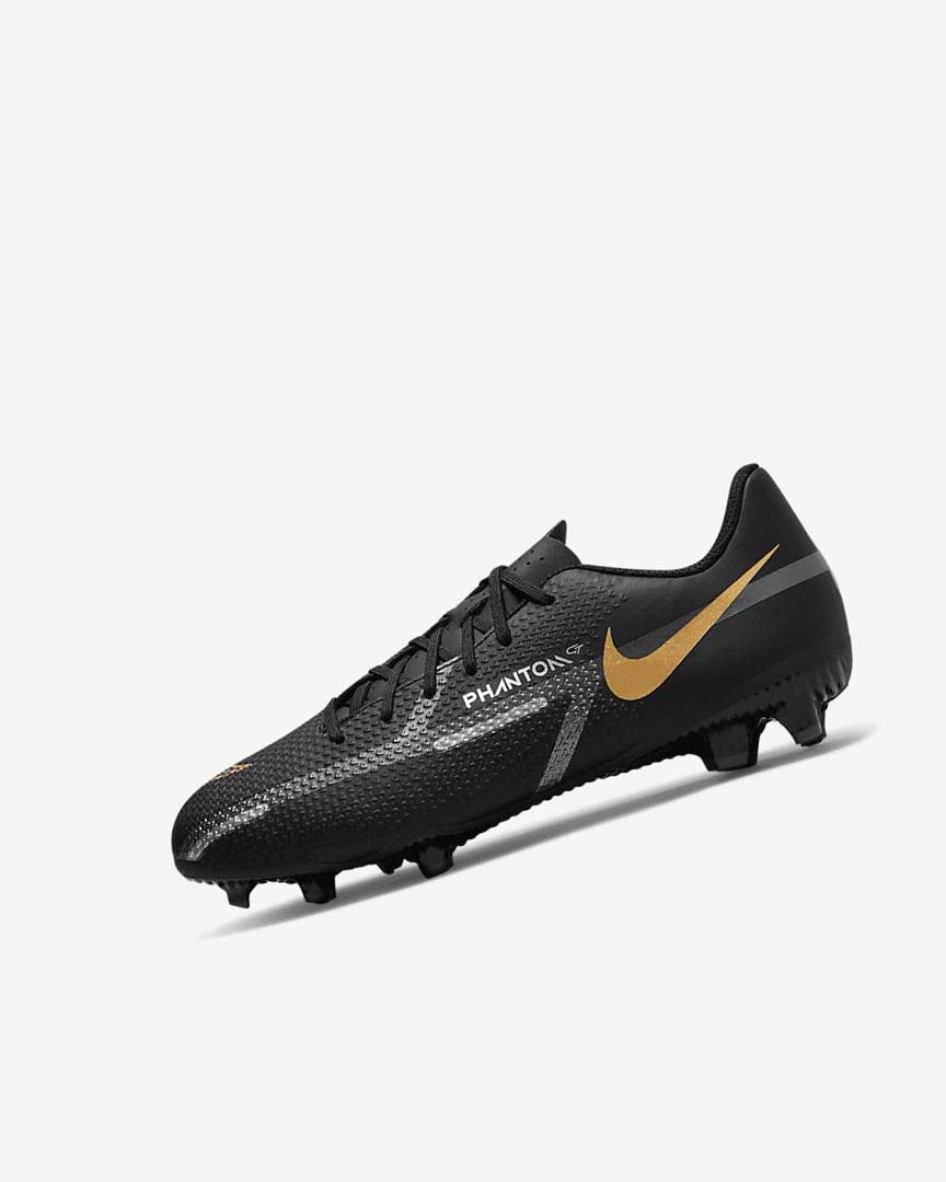 Botas de Futbol Nike Jr. Phantom GT2 Academy MG Niño Negras Metal Doradas Gris Oscuro Metal Gris Oscuro | AR2209