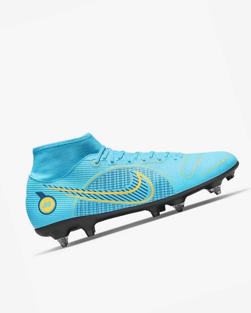 Botas de Futbol Nike Mercurial Superfly 8 Academy SG-PRO Anti-Clog Traction Hombre Azules Naranjas | AR2256