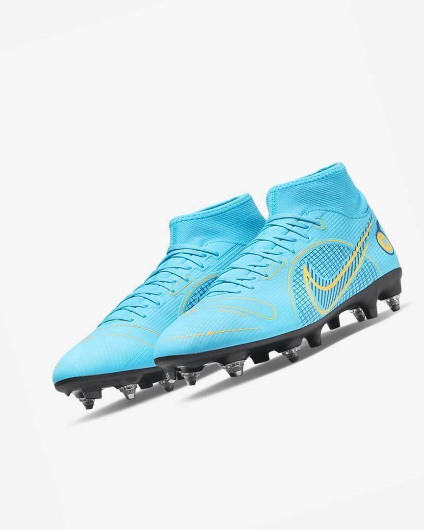 Botas de Futbol Nike Mercurial Superfly 8 Academy SG-PRO Anti-Clog Traction Hombre Azules Naranjas | AR2256