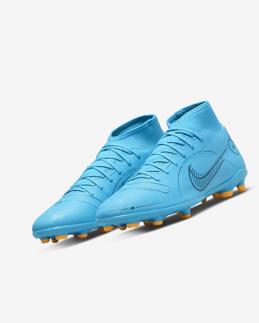 Botas de Futbol Nike Mercurial Superfly 8 Club MG Mujer Azules Naranjas | AR2272