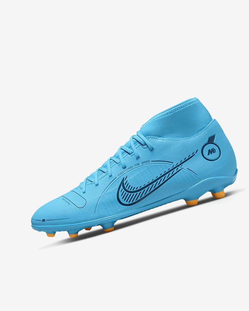 Botas de Futbol Nike Mercurial Superfly 8 Club MG Mujer Azules Naranjas | AR2272