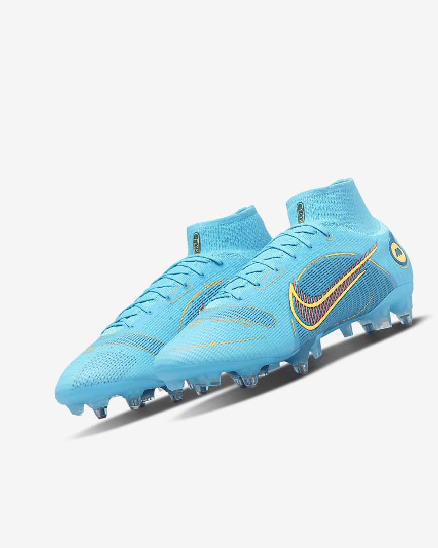 Botas de Futbol Nike Mercurial Superfly 8 Elite SG-PRO Anti-Clog Traction Mujer Azules Naranjas | AR2544