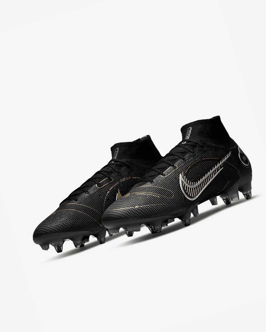 Botas de Futbol Nike Mercurial Superfly 8 Elite SG-PRO Anti-Clog Traction Hombre Negras Metal Plateadas Gris Metal Doradas | AR2594