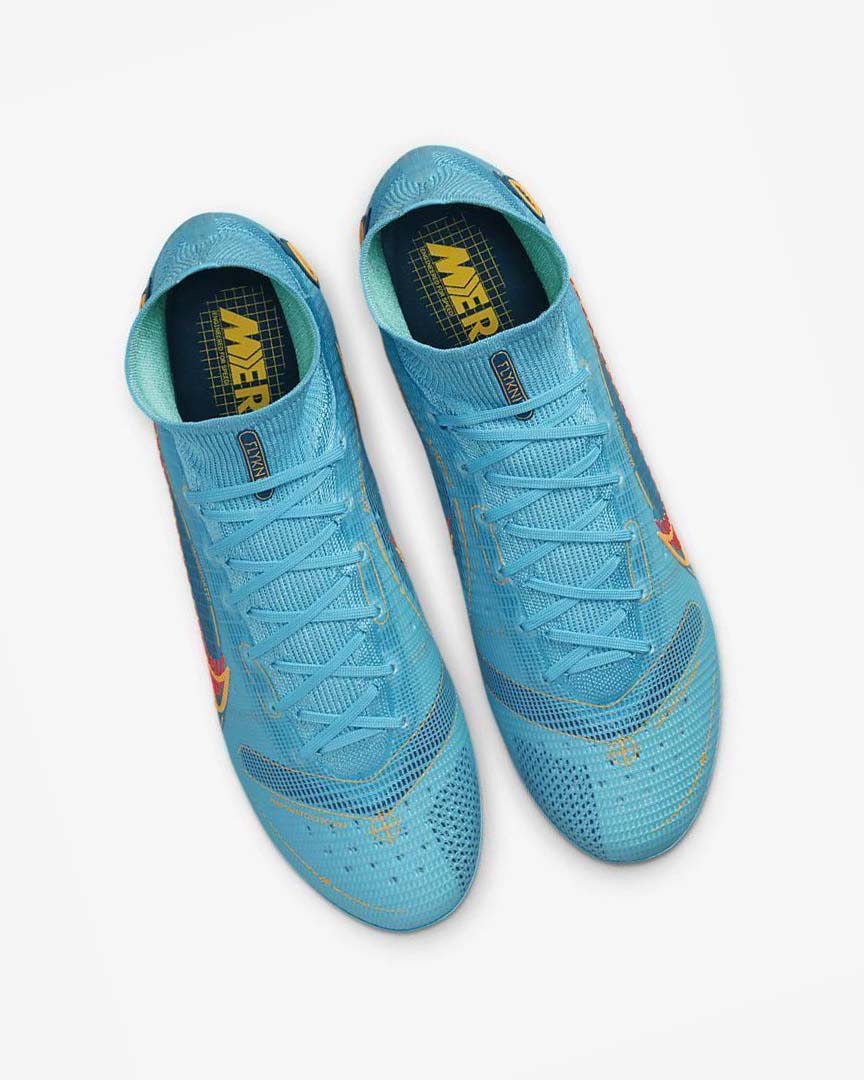 Botas de Futbol Nike Mercurial Superfly 8 Elite FG Hombre Azules Naranjas | AR4590