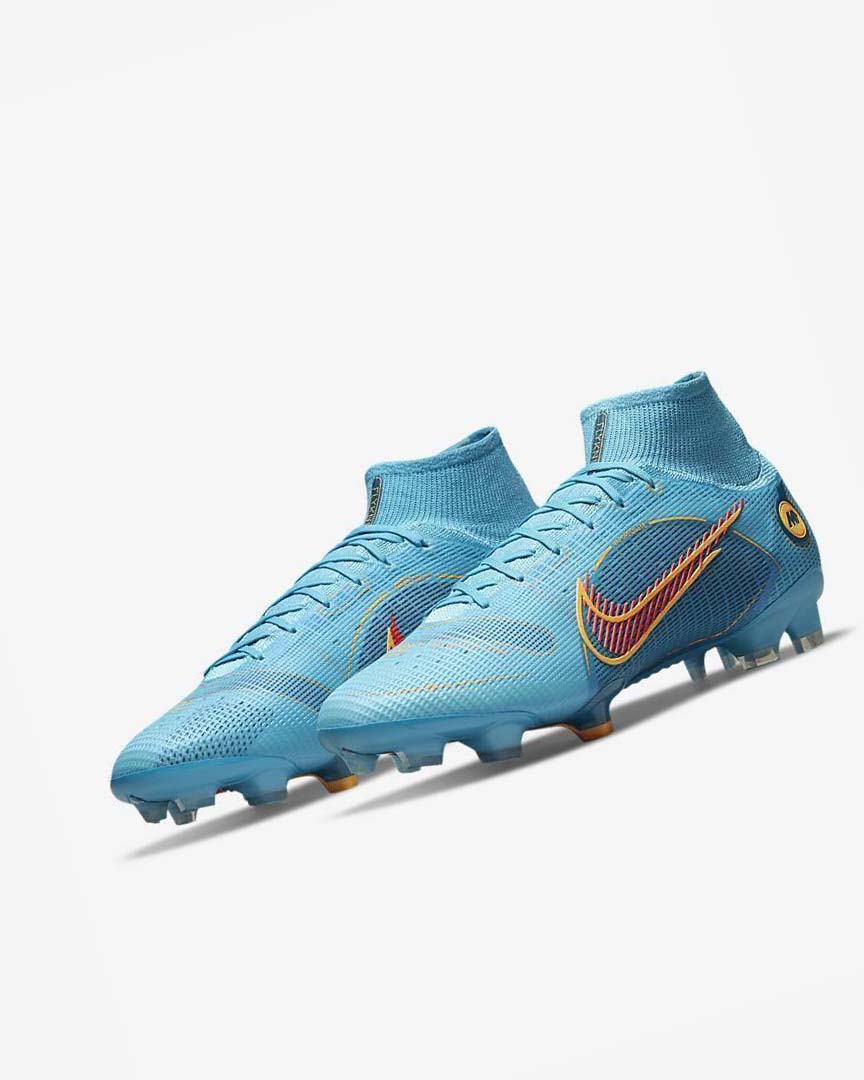 Botas de Futbol Nike Mercurial Superfly 8 Elite FG Hombre Azules Naranjas | AR4590