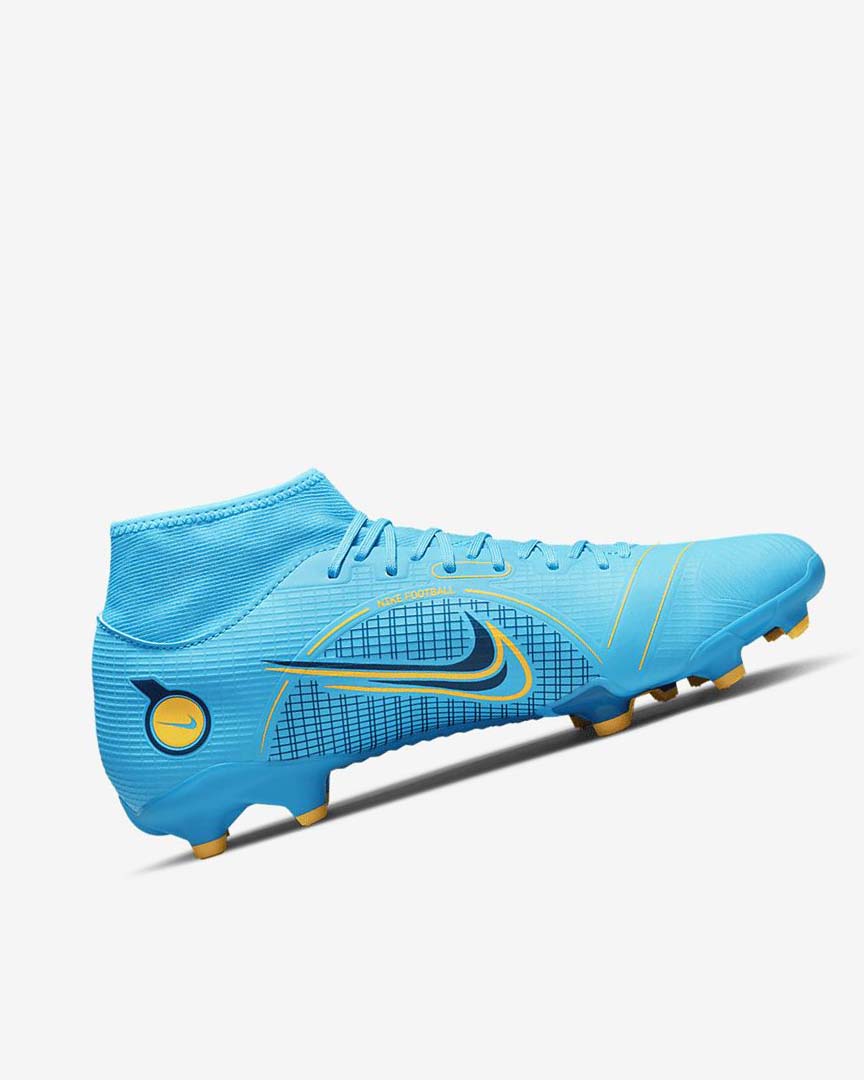 Botas de Futbol Nike Mercurial Superfly 8 Academy MG Mujer Azules Naranjas | AR4673