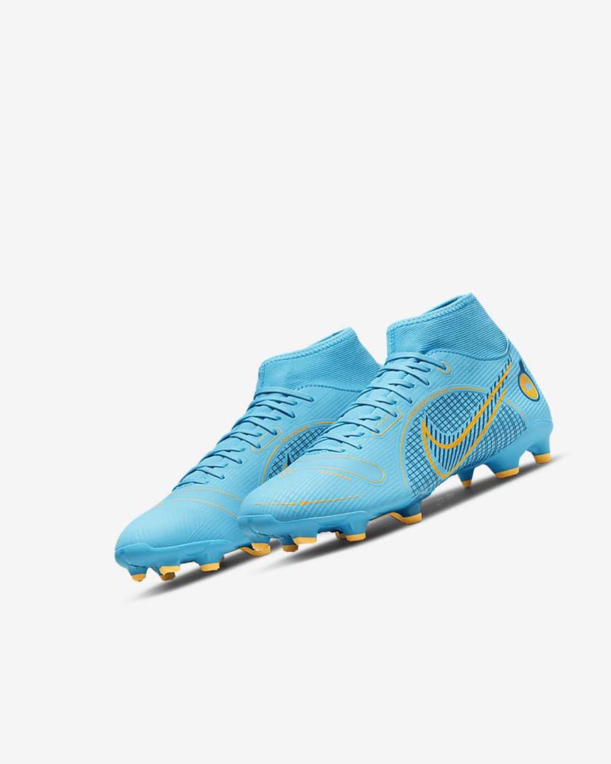 Botas de Futbol Nike Mercurial Superfly 8 Academy MG Mujer Azules Naranjas | AR4673