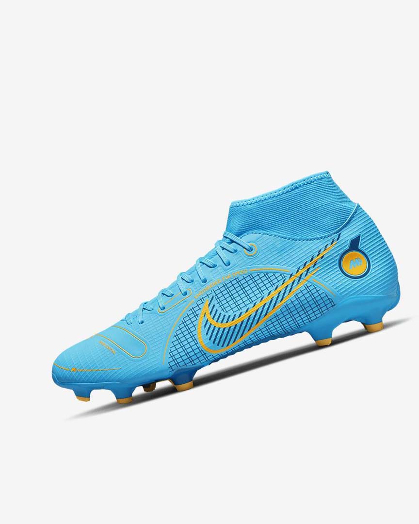 Botas de Futbol Nike Mercurial Superfly 8 Academy MG Mujer Azules Naranjas | AR4673