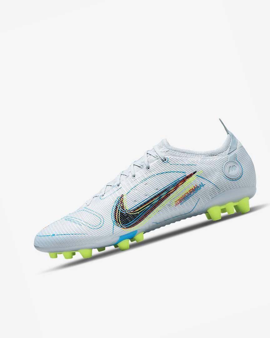 Botas de Futbol Nike Mercurial Vapor 14 Elite AG Hombre Gris Azules Claro Naranjas Azules | AR4973