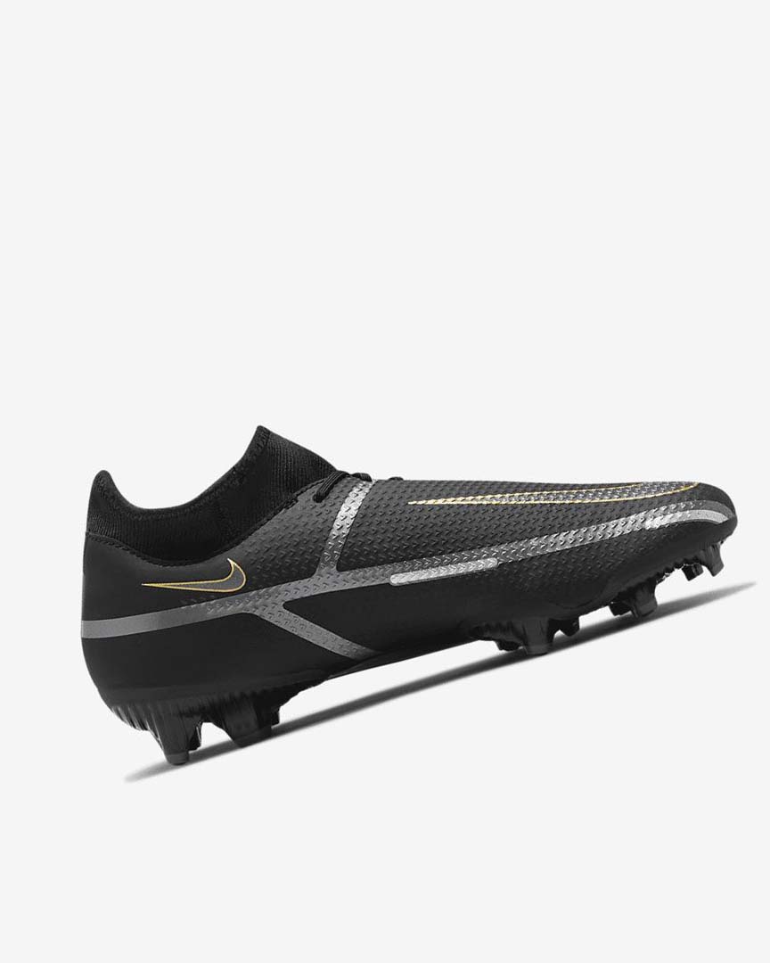 Botas de Futbol Nike Phantom GT2 Academy Dynamic Fit MG Mujer Negras Metal Doradas Gris Oscuro Metal Gris Oscuro | AR2412