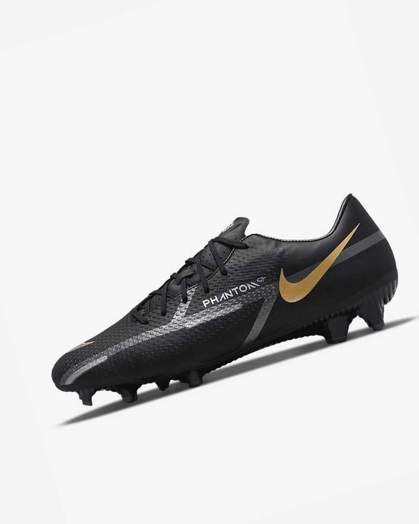 Botas de Futbol Nike Phantom GT2 Academy MG Hombre Negras Metal Doradas Gris Oscuro Metal Gris Oscuro | AR2636