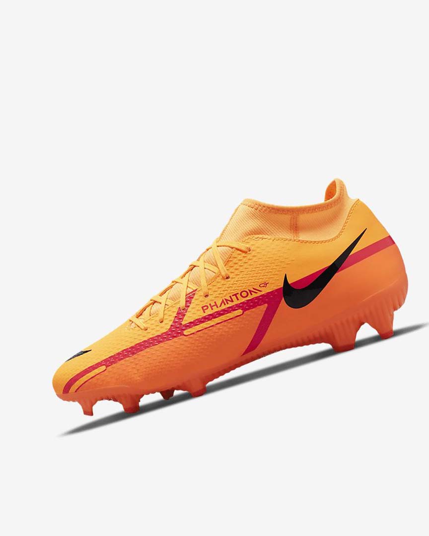 Botas de Futbol Nike Phantom GT2 Academy Dynamic Fit MG Mujer Naranjas Naranjas Rojas Claro Negras | AR2898