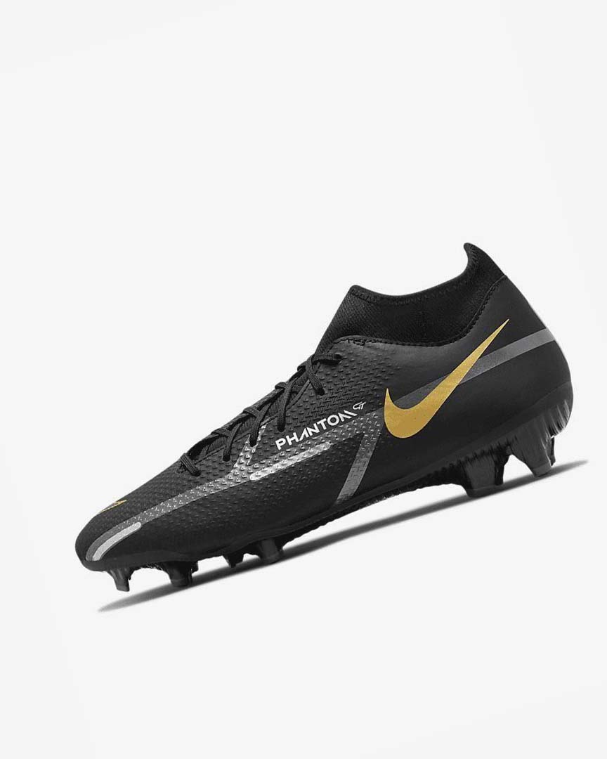 Botas de Futbol Nike Phantom GT2 Academy Dynamic Fit MG Hombre Negras Metal Doradas Gris Oscuro Metal Gris Oscuro | AR4598