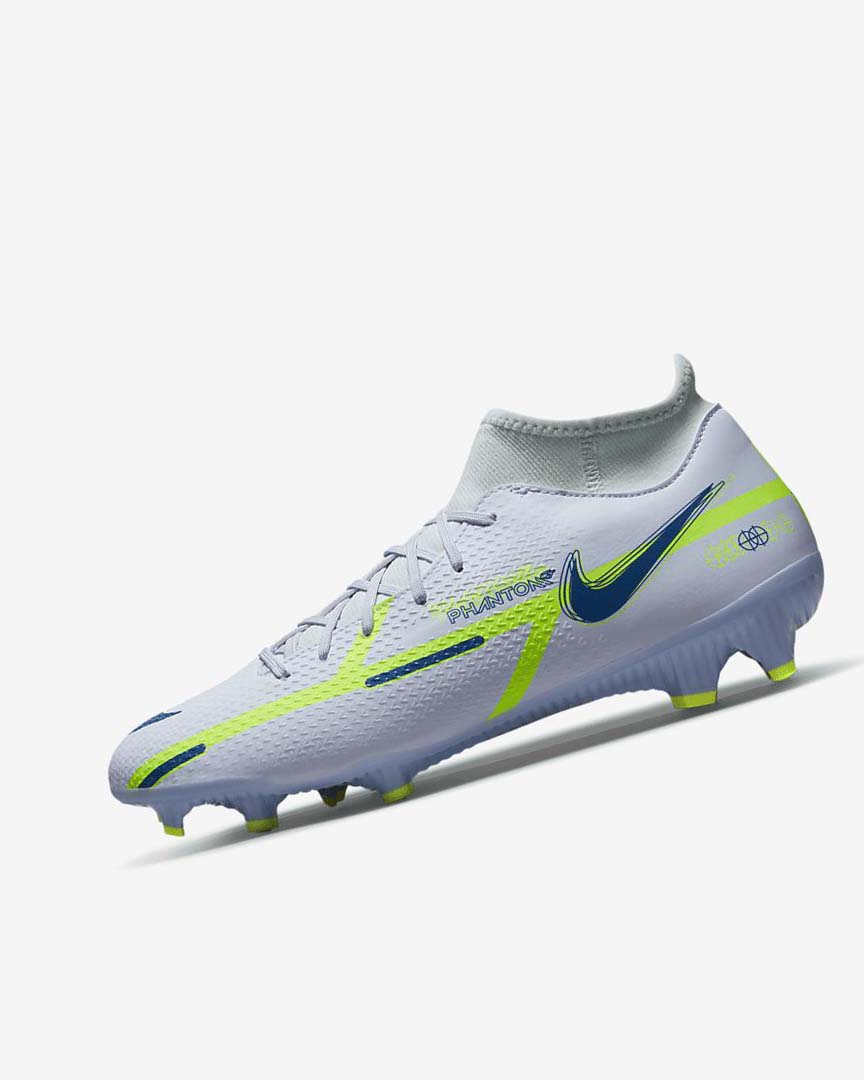 Botas de Futbol Nike Phantom GT2 Academy Dynamic Fit MG Mujer Gris Azules Claro Azules Oscuro | AR5428