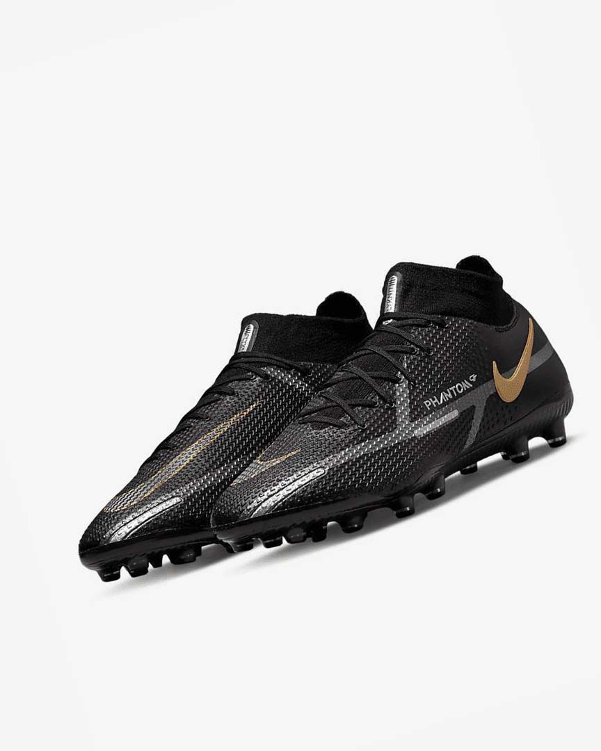 Botas de Futbol Nike Phantom GT2 Dynamic Fit Elite AG-Pro Hombre Negras Metal Doradas Metal Plateadas Metal Gris Oscuro | AR3069