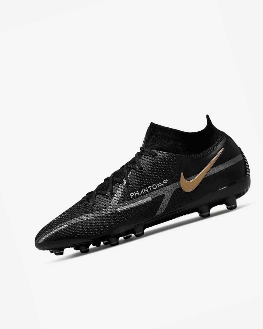 Botas de Futbol Nike Phantom GT2 Dynamic Fit Elite AG-Pro Hombre Negras Metal Doradas Metal Plateadas Metal Gris Oscuro | AR3069