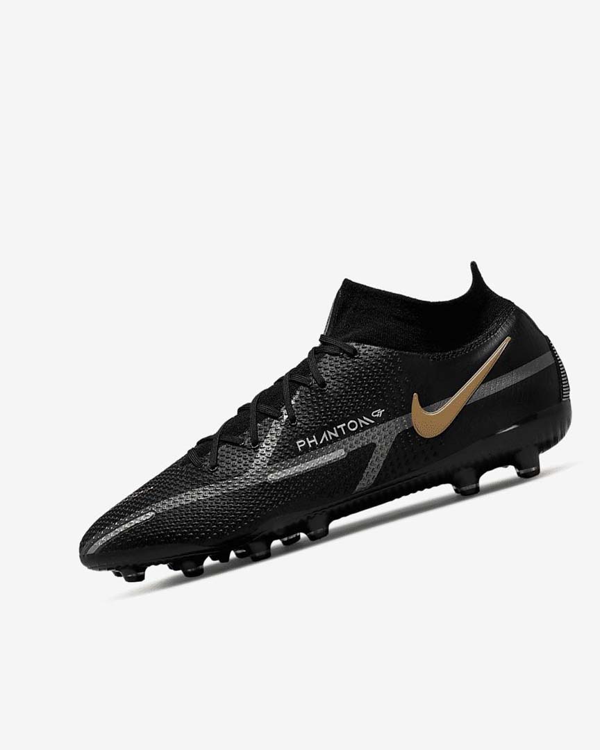 Botas de Futbol Nike Phantom GT2 Dynamic Fit Elite AG-Pro Mujer Negras Metal Doradas Metal Plateadas Metal Gris Oscuro | AR3220