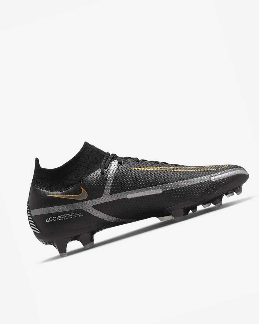 Botas de Futbol Nike Phantom GT2 Dynamic Fit Elite FG Hombre Negras Metal Doradas Metal Plateadas Metal Gris Oscuro | AR4570