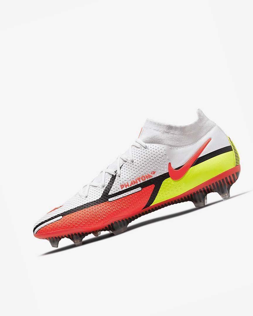 Botas de Futbol Nike Phantom GT2 Dynamic Fit Elite FG Hombre Blancas Rojas Claro | AR5256