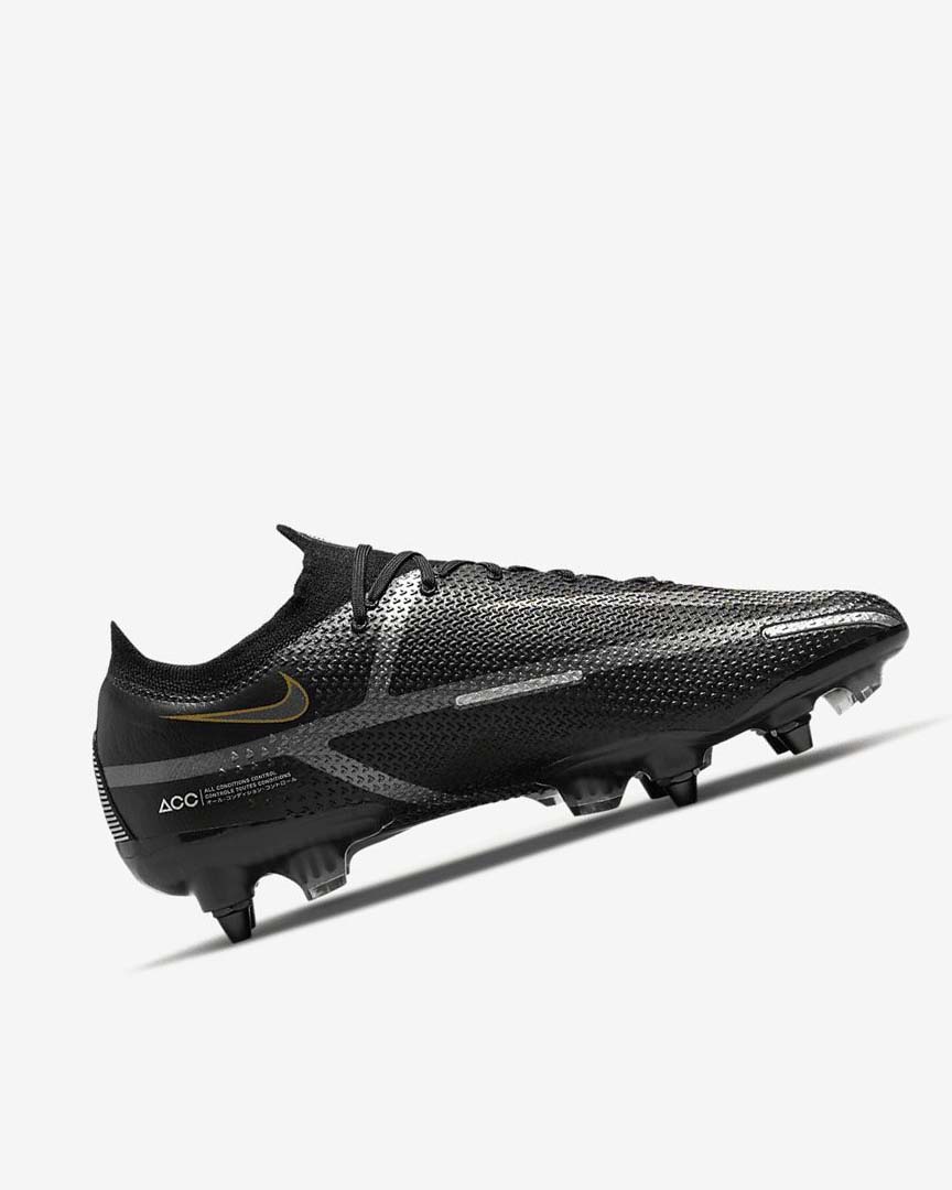 Botas de Futbol Nike Phantom GT2 Elite SG-Pro AC Mujer Negras Metal Doradas Metal Plateadas Metal Gris Oscuro | AR2956