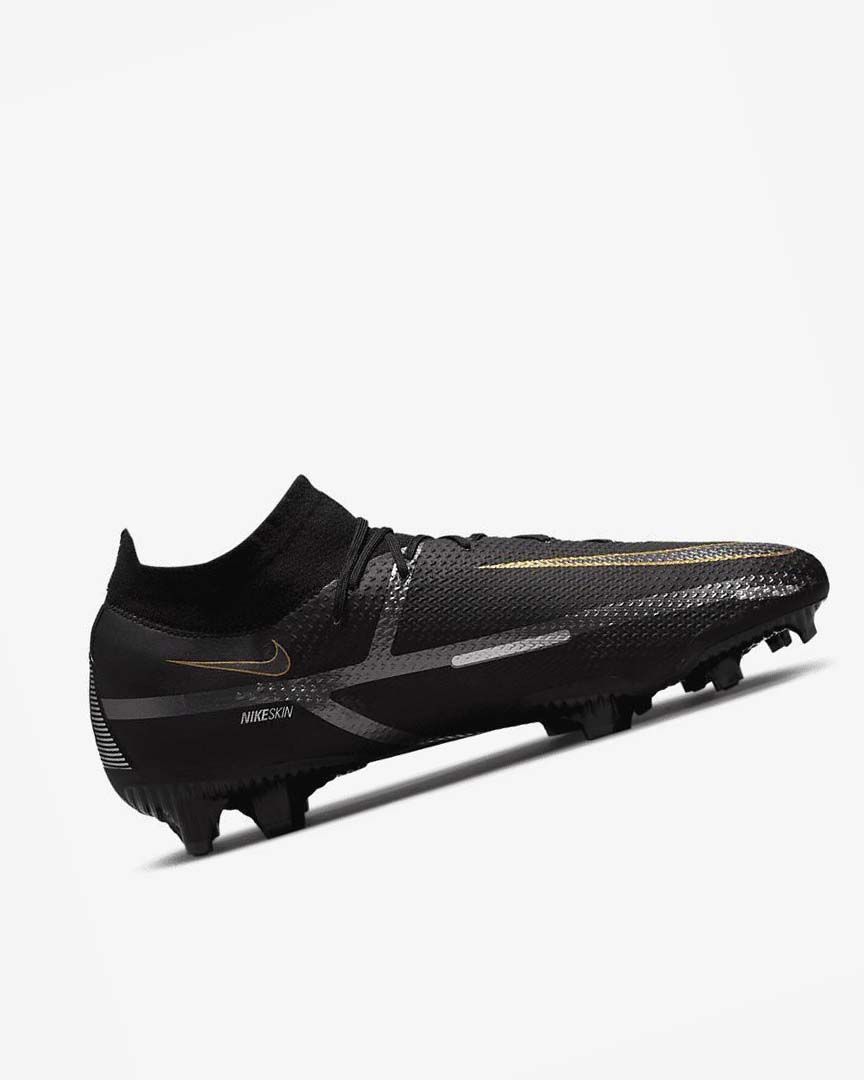 Botas de Futbol Nike Phantom GT2 Pro Dynamic Fit FG Hombre Negras Metal Doradas Metal Plateadas Metal Gris Oscuro | AR4982