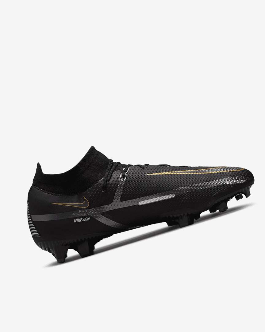 Botas de Futbol Nike Phantom GT2 Pro Dynamic Fit FG Mujer Negras Metal Doradas Metal Plateadas Metal Gris Oscuro | AR5360