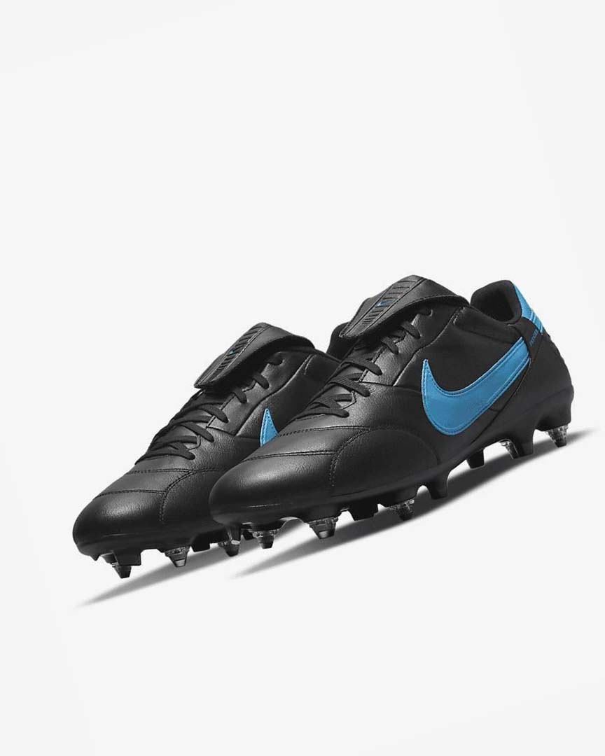 Botas de Futbol Nike The Premier 3 SG-PRO Anti-Clog Traction Hombre Negras Negras Azules | AR2878