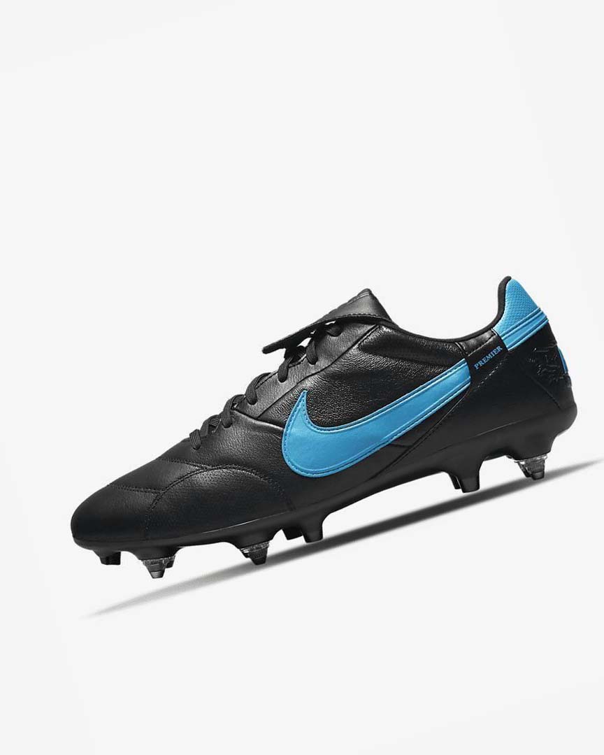 Botas de Futbol Nike The Premier 3 SG-PRO Anti-Clog Traction Hombre Negras Negras Azules | AR2878