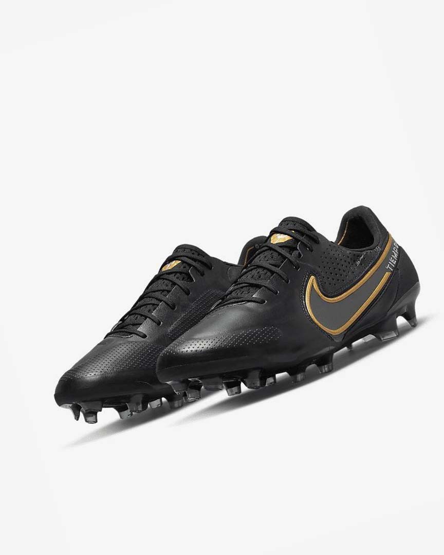 Botas de Futbol Nike Tiempo Legend 9 Elite FG Hombre Negras Gris Doradas | AR1126