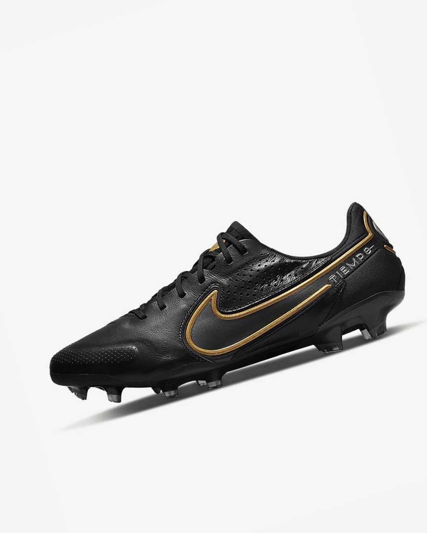 Botas de Futbol Nike Tiempo Legend 9 Elite FG Hombre Negras Gris Doradas | AR1126