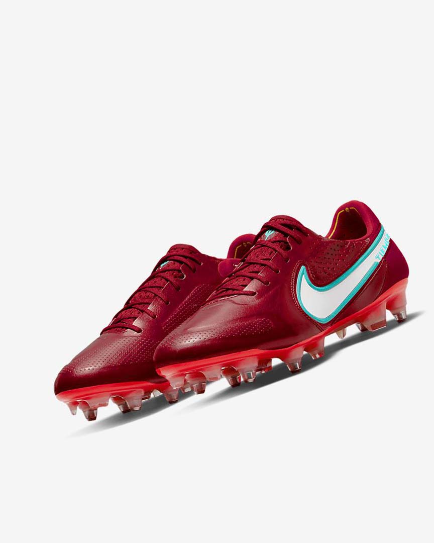 Botas de Futbol Nike Tiempo Legend 9 Elite SG-Pro AC Mujer Rojas Rojas Claro Blancas | AR2565