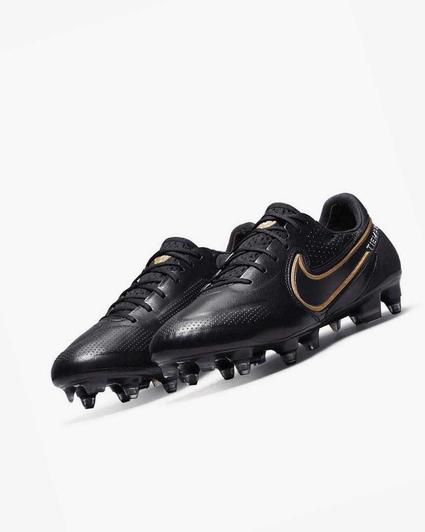 Botas de Futbol Nike Tiempo Legend 9 Elite SG-Pro AC Hombre Negras Doradas Gris | AR2586