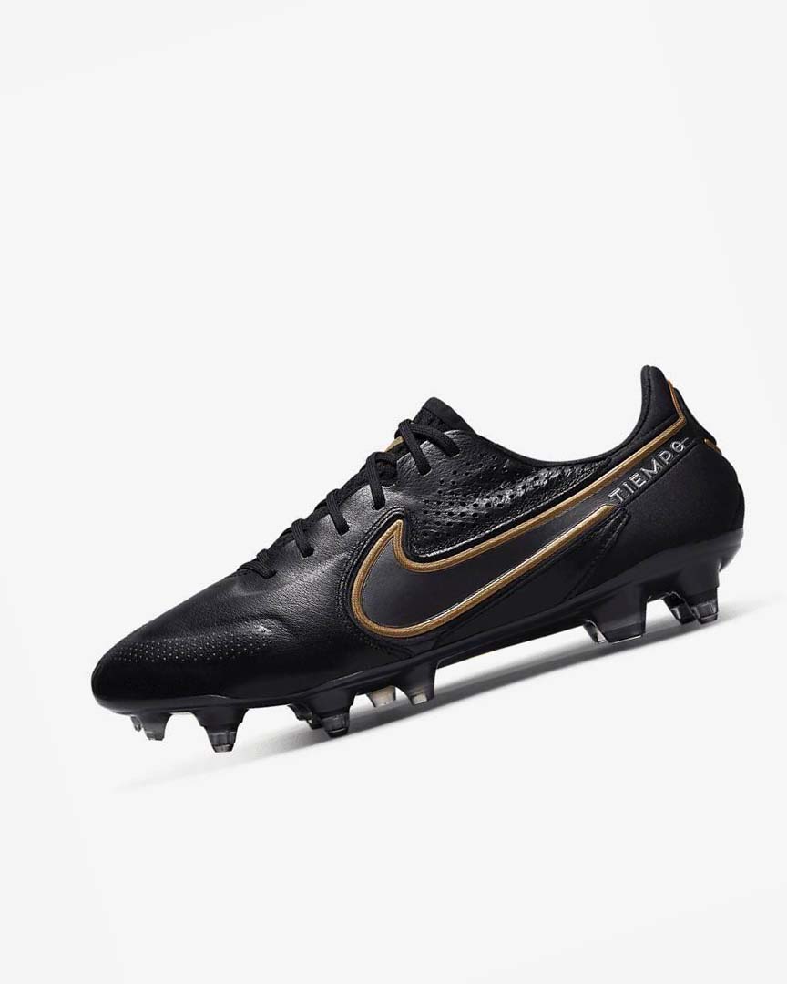 Botas de Futbol Nike Tiempo Legend 9 Elite SG-Pro AC Hombre Negras Doradas Gris | AR2586