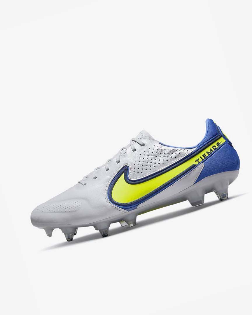 Botas de Futbol Nike Tiempo Legend 9 Elite SG-Pro AC Hombre Gris Azules | AR2676