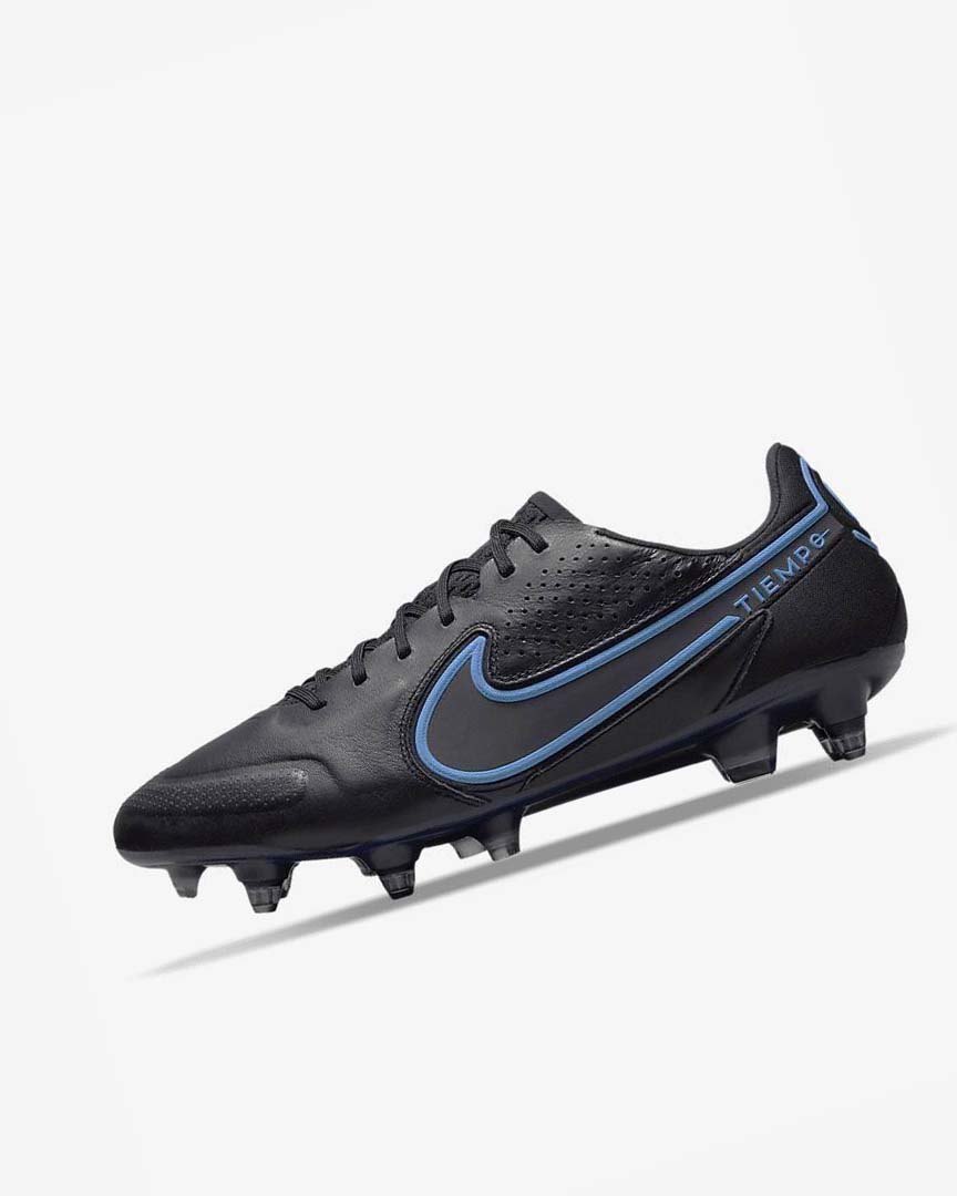 Botas de Futbol Nike Tiempo Legend 9 Elite SG-Pro AC Hombre Negras Gris Azules | AR5303