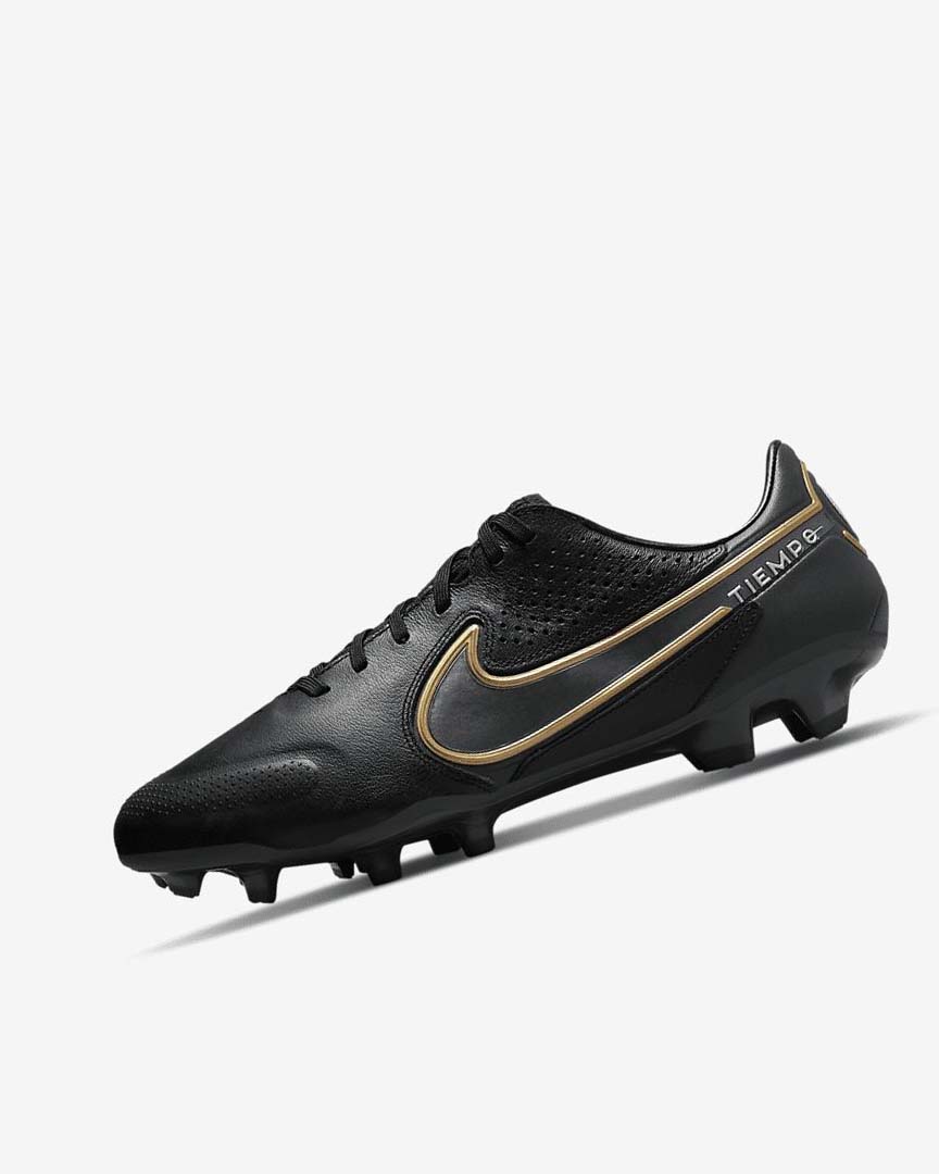 Botas de Futbol Nike Tiempo Legend 9 Pro FG Mujer Negras Gris Oscuro Metal Doradas Metal Gris Oscuro | AR2698