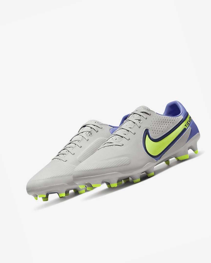 Botas de Futbol Nike Tiempo Legend 9 Pro FG Hombre Gris Azules | AR2780