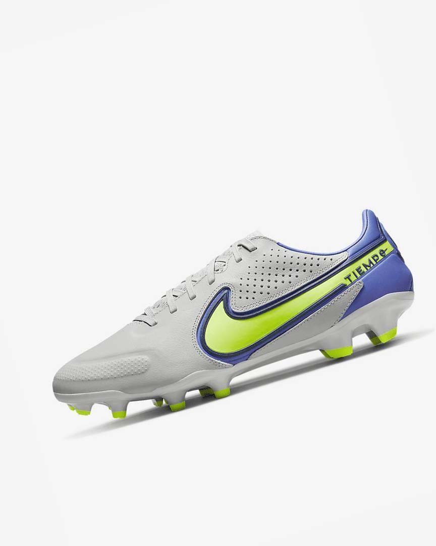 Botas de Futbol Nike Tiempo Legend 9 Pro FG Hombre Gris Azules | AR2780