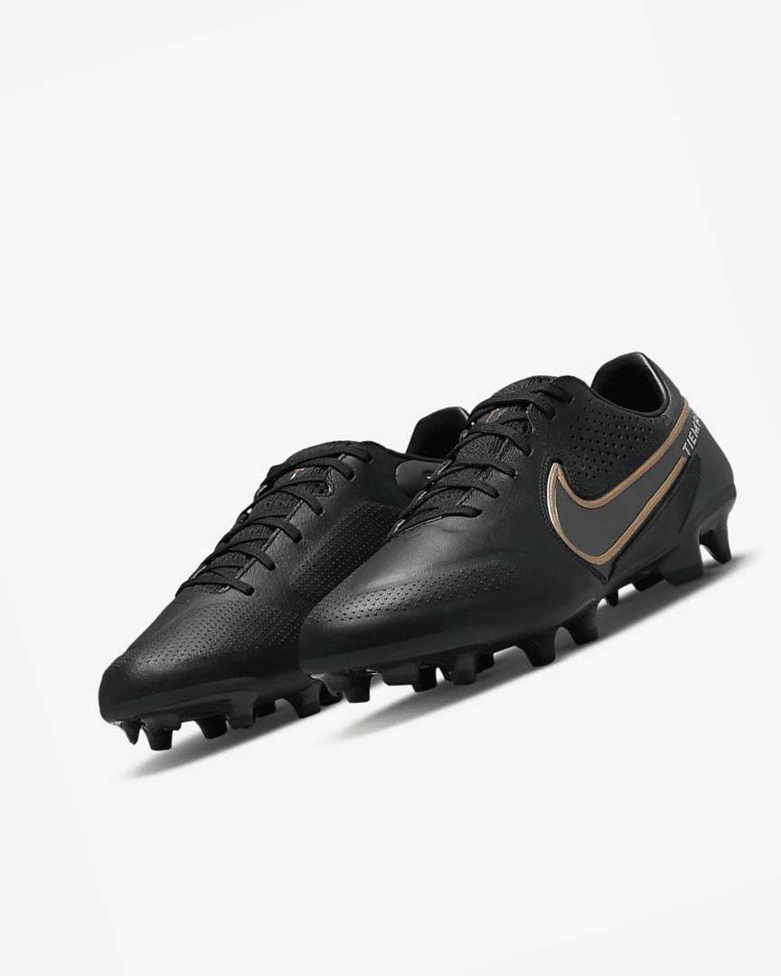 Botas de Futbol Nike Tiempo Legend 9 Pro FG Hombre Negras Gris Metal Doradas | AR4576