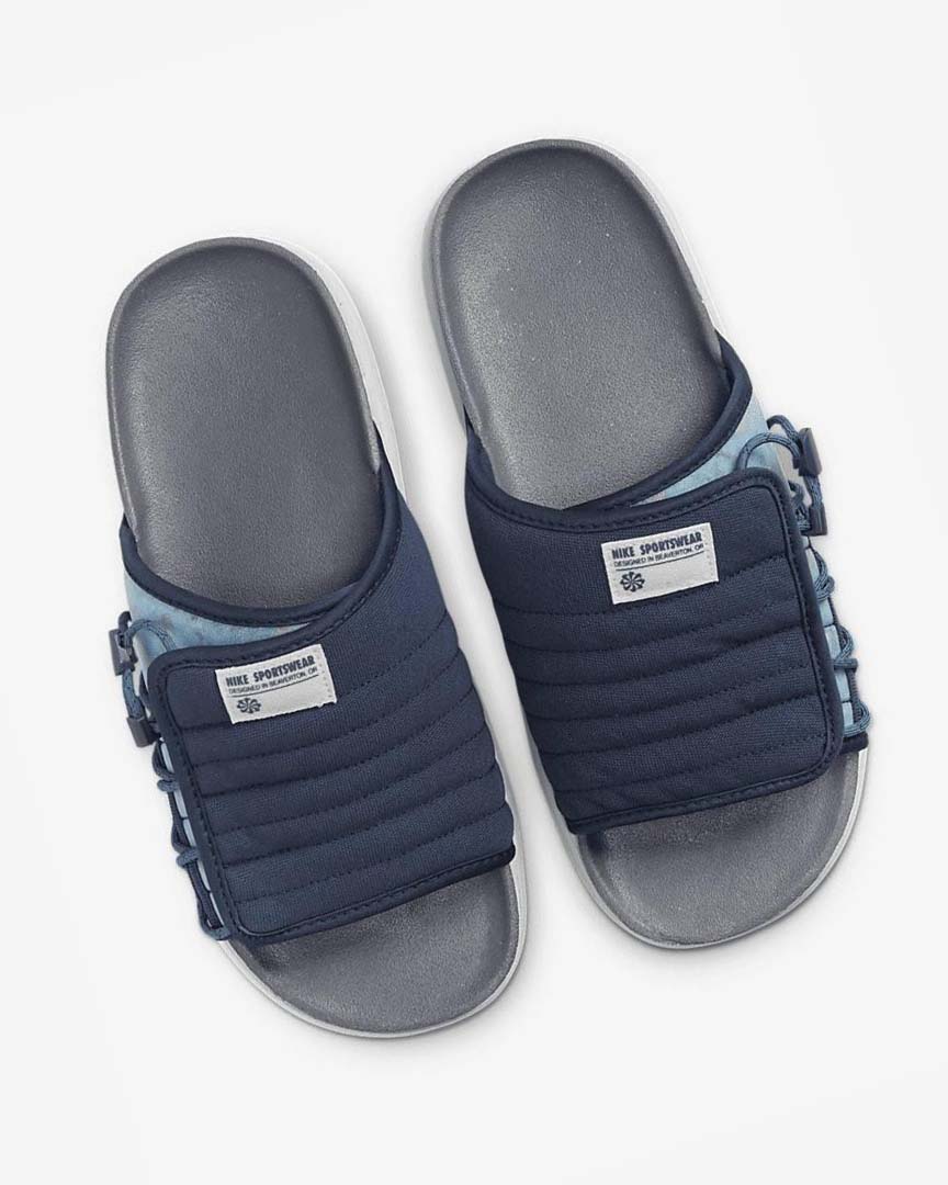 Sandalias de Diapositivas Nike Asuna 2 Next Nature Hombre Azul Marino Gris Gris Oscuro Azul Marino | AR3275