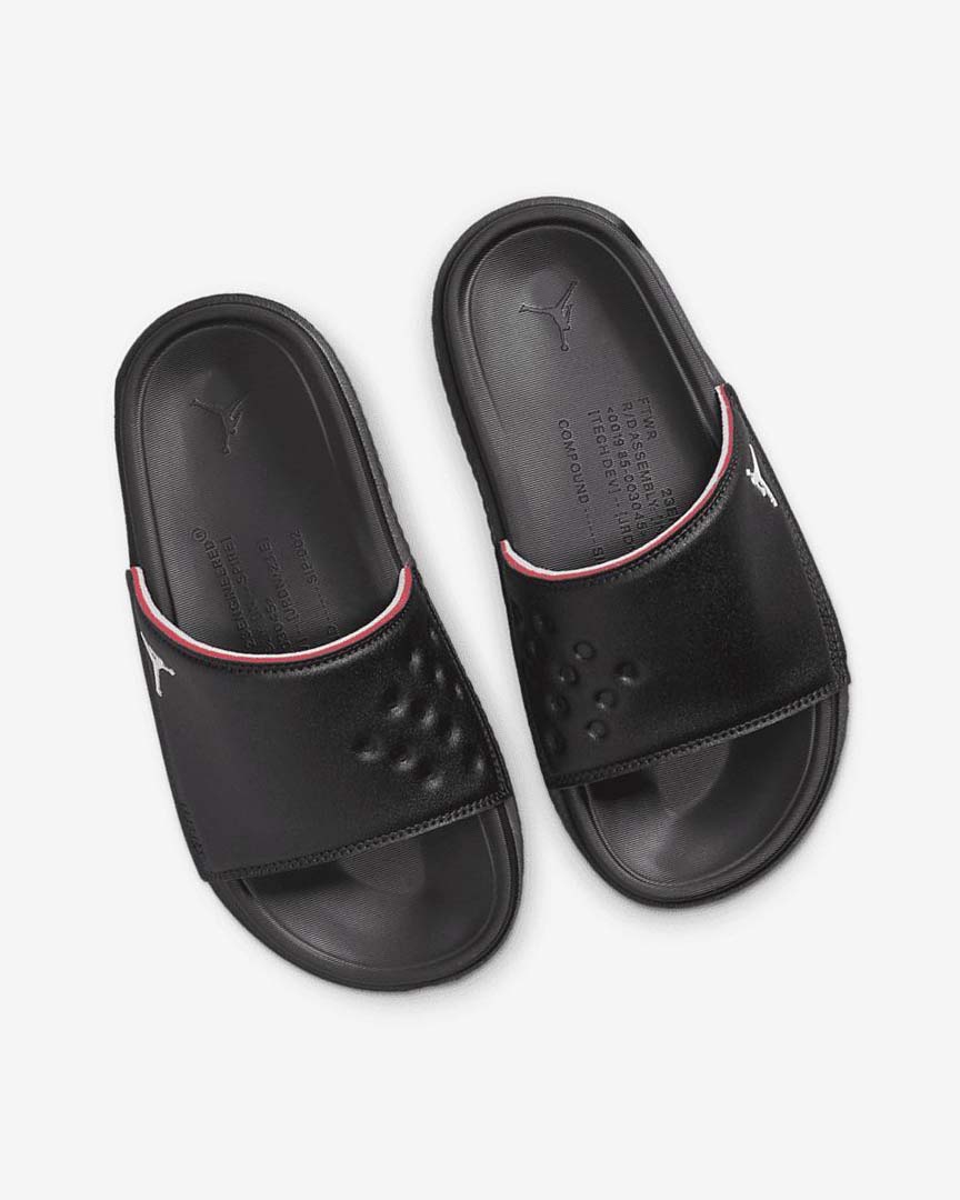 Sandalias de Diapositivas Nike Jordan Play Niño Negras Rojas | AR2482